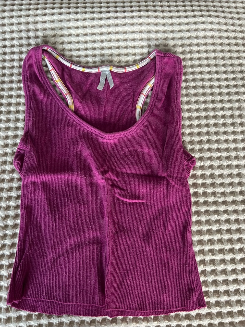 Women's Ribbed Tank Top in Magenta